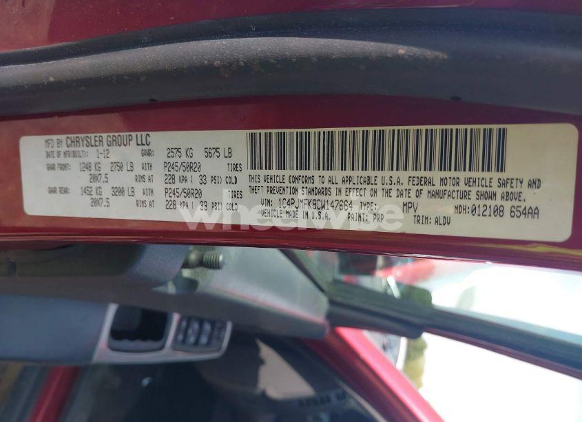 Photo 9 of 2012 Jeep Liberty LIMITED JET EDITION (VIN 1C4PJMFK8CW147664)