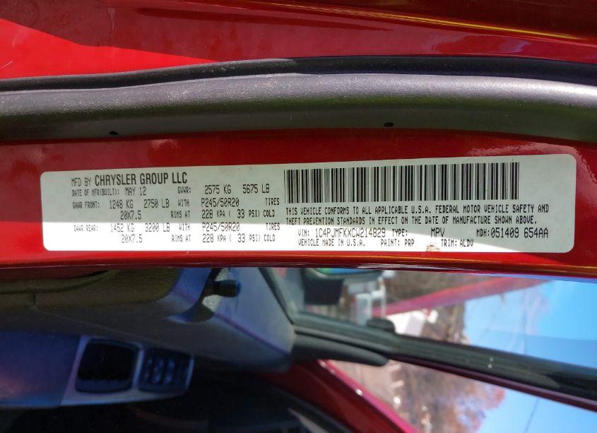 Photo 9 of 2012 Jeep Liberty LIMITED JET EDITION (VIN 1C4PJMFKXCW214829)