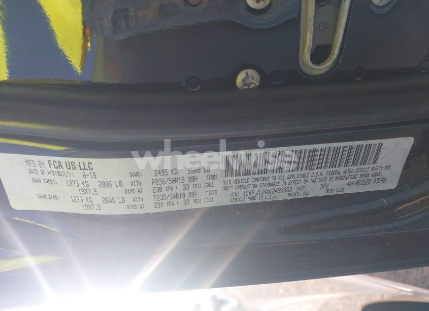 Photo 9 of 2019 Jeep Cherokee OVERLAND 4X4 (VIN 1C4PJMJNXKD490083)