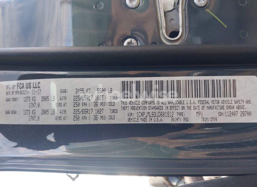 Photo 9 of 2018 Jeep Cherokee LATITUDE PLUS 4X4 (VIN 1C4PJMLB3JD601512)