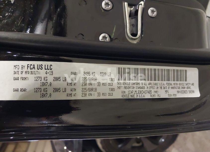 Photo 9 of 2019 Jeep Cherokee ALTITUDE 4X4 (VIN 1C4PJMLB3KD437485)