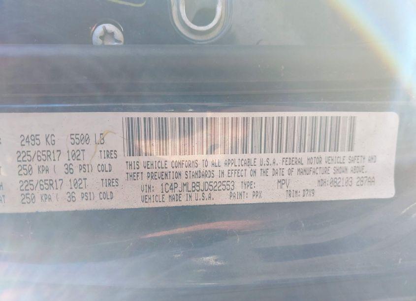 Photo 9 of 2018 Jeep Cherokee LATITUDE PLUS 4X4 (VIN 1C4PJMLB5JD522553)