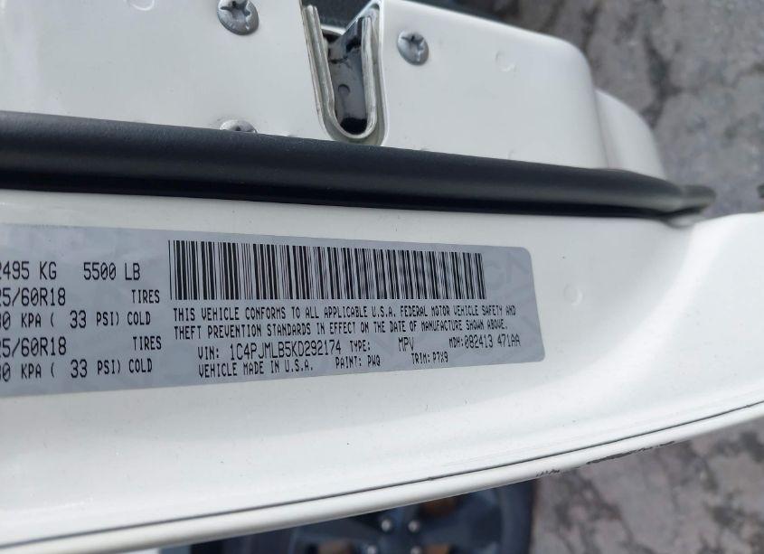 Photo 9 of 2019 Jeep Cherokee ALTITUDE 4X4 (VIN 1C4PJMLB5KD292174)