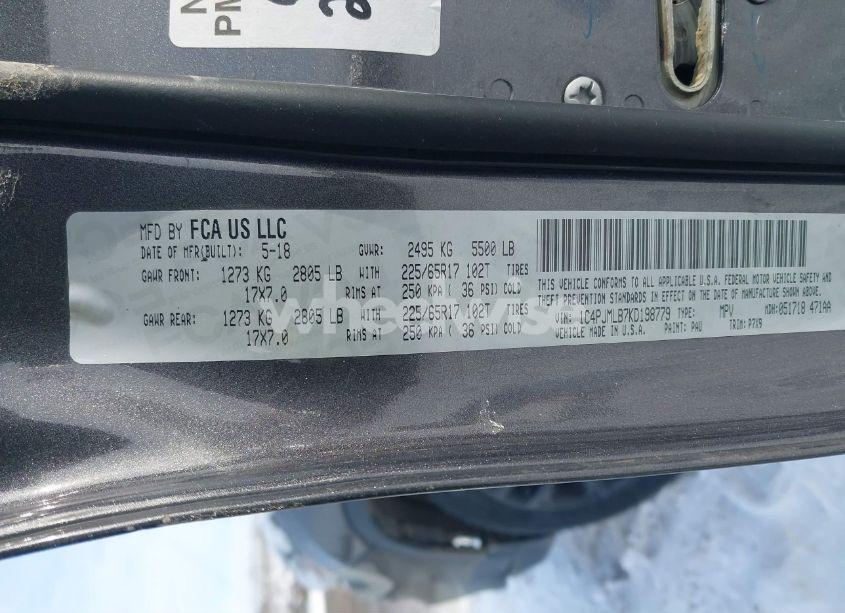 Photo 9 of 2019 Jeep Cherokee LATITUDE PLUS 4X4 (VIN 1C4PJMLB7KD198779)