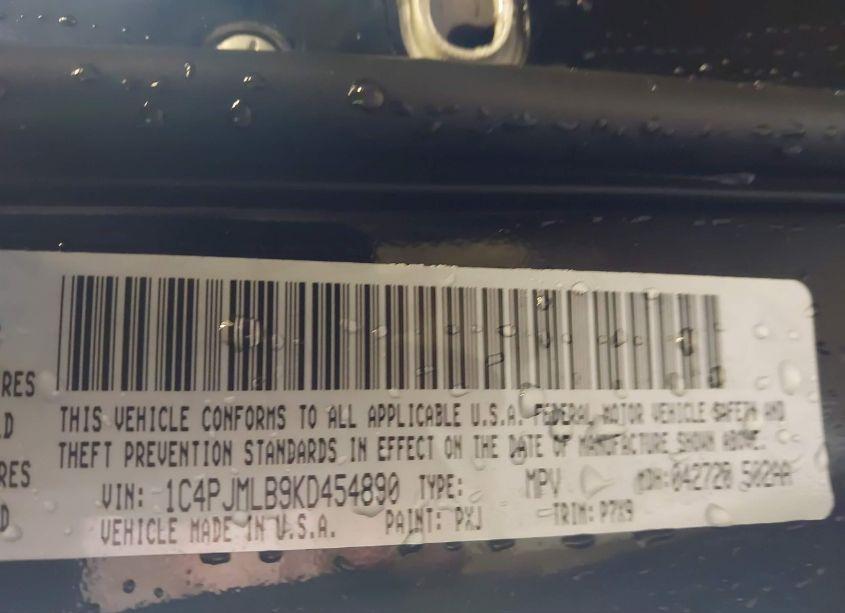 Photo 9 of 2019 Jeep Cherokee ALTITUDE 4X4 (VIN 1C4PJMLB9KD454890)