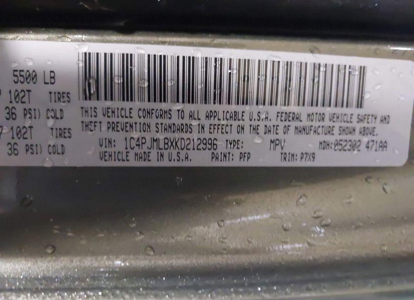 Photo 9 of 2019 Jeep Cherokee LATITUDE PLUS 4X4 (VIN 1C4PJMLBXKD212996)