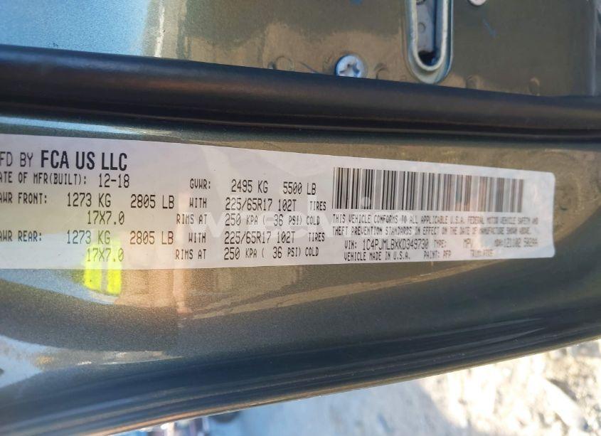 Photo 9 of 2019 Jeep Cherokee LATITUDE PLUS 4X4 (VIN 1C4PJMLBXKD349730)