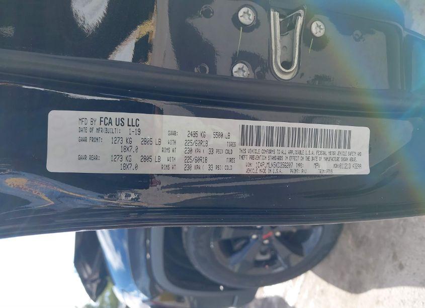 Photo 9 of 2019 Jeep Cherokee ALTITUDE 4X4 (VIN 1C4PJMLN5KD356207)