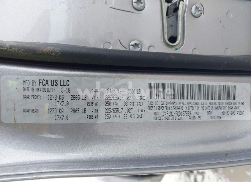 Photo 9 of 2019 Jeep Cherokee LATITUDE PLUS 4X4 (VIN 1C4PJMLN7KD157823)