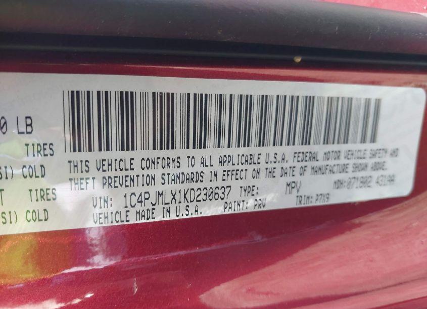 Photo 9 of 2019 Jeep Cherokee LATITUDE PLUS 4X4 (VIN 1C4PJMLX1KD230637)