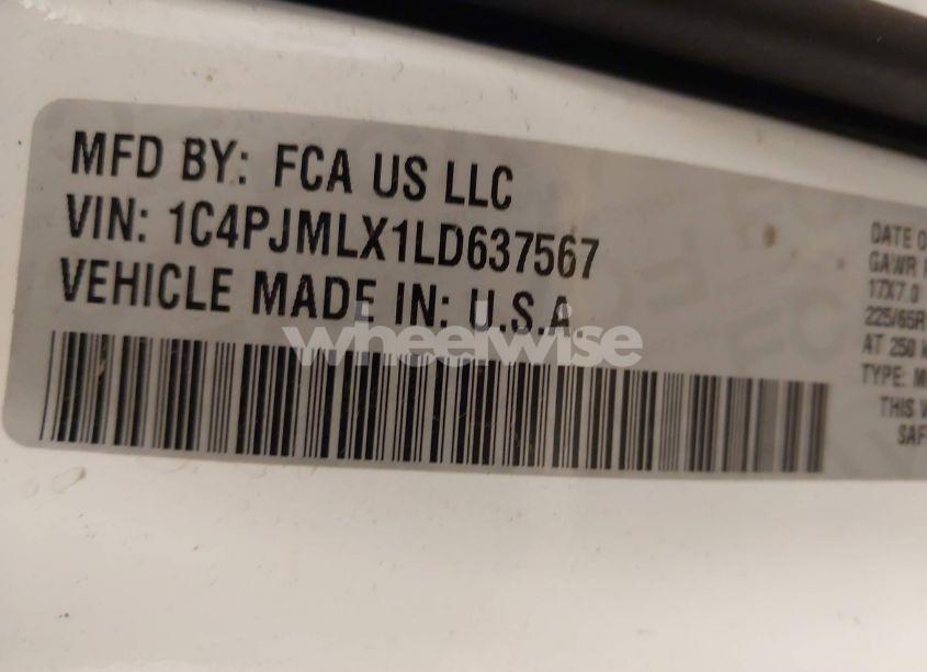 Photo 9 of 2020 Jeep Cherokee LATITUDE LUX 4X4 (VIN 1C4PJMLX1LD637567)