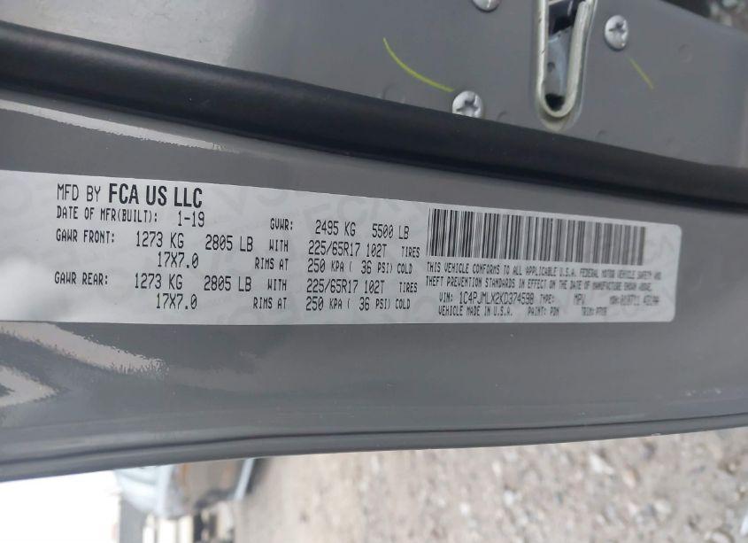 Photo 9 of 2019 Jeep Cherokee LATITUDE PLUS 4X4 (VIN 1C4PJMLX2KD374598)