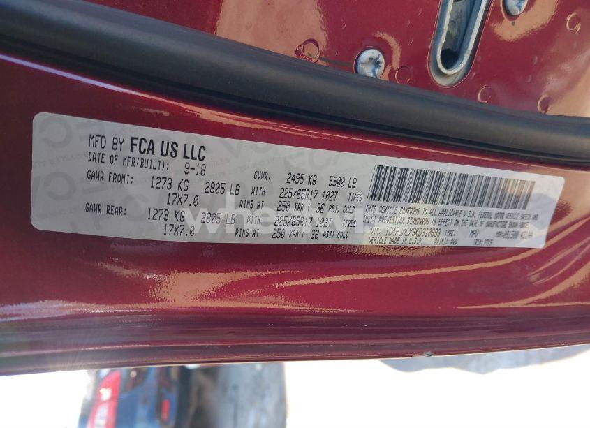 Photo 9 of 2019 Jeep Cherokee LATITUDE PLUS 4X4 (VIN 1C4PJMLX3KD310893)