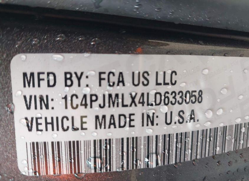 Photo 9 of 2020 Jeep Cherokee LATITUDE LUX 4X4 (VIN 1C4PJMLX4LD633058)