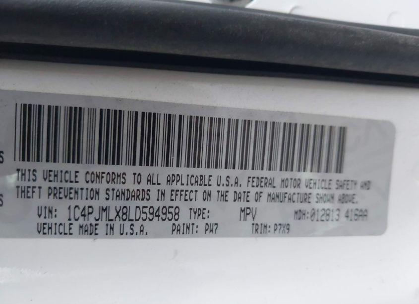 Photo 9 of 2020 Jeep Cherokee ALTITUDE 4X4 (VIN 1C4PJMLX8LD594958)