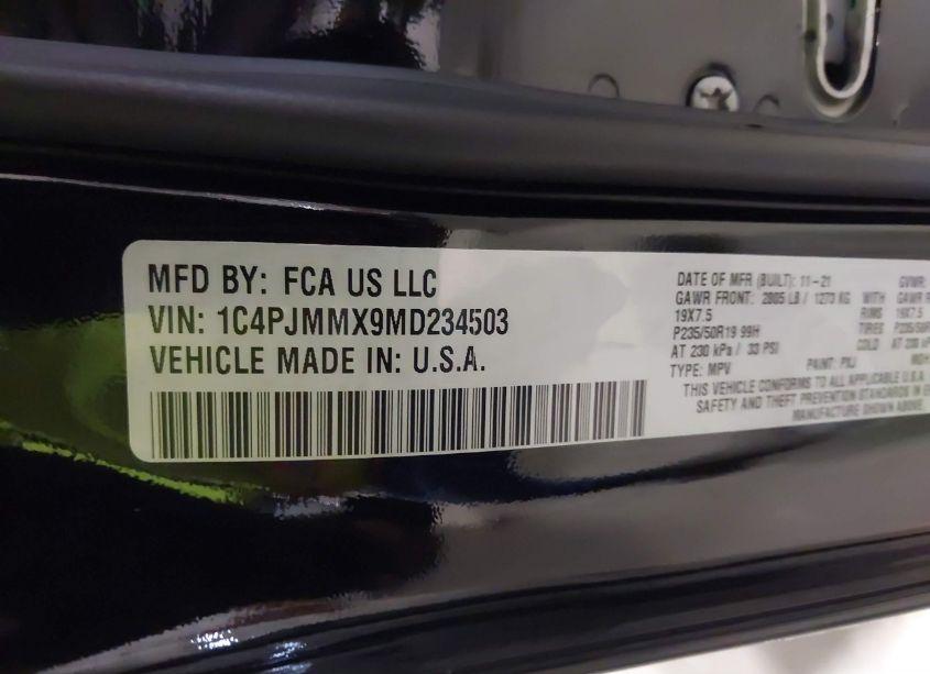 Photo 9 of 2021 Jeep Cherokee 80TH ANNIVERSARY 4X4 (VIN 1C4PJMMX9MD234503)