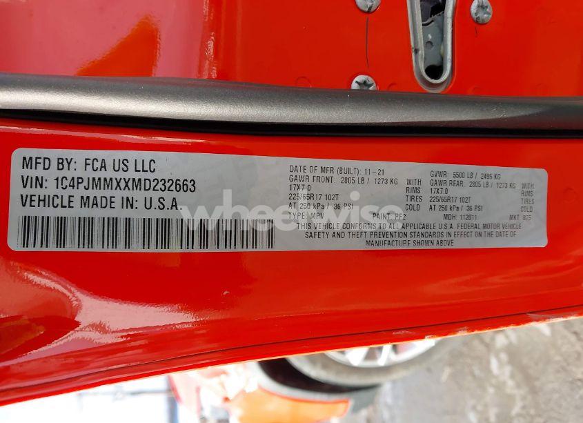 Photo 9 of 2021 Jeep Cherokee LATITUDE LUX 4X4 (VIN 1C4PJMMXXMD232663)