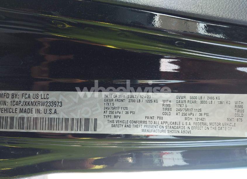 Photo 9 of 2024 Jeep Wrangler 4-DOOR SPORT RHD 4X4 (VIN 1C4PJXKNXRW233973)