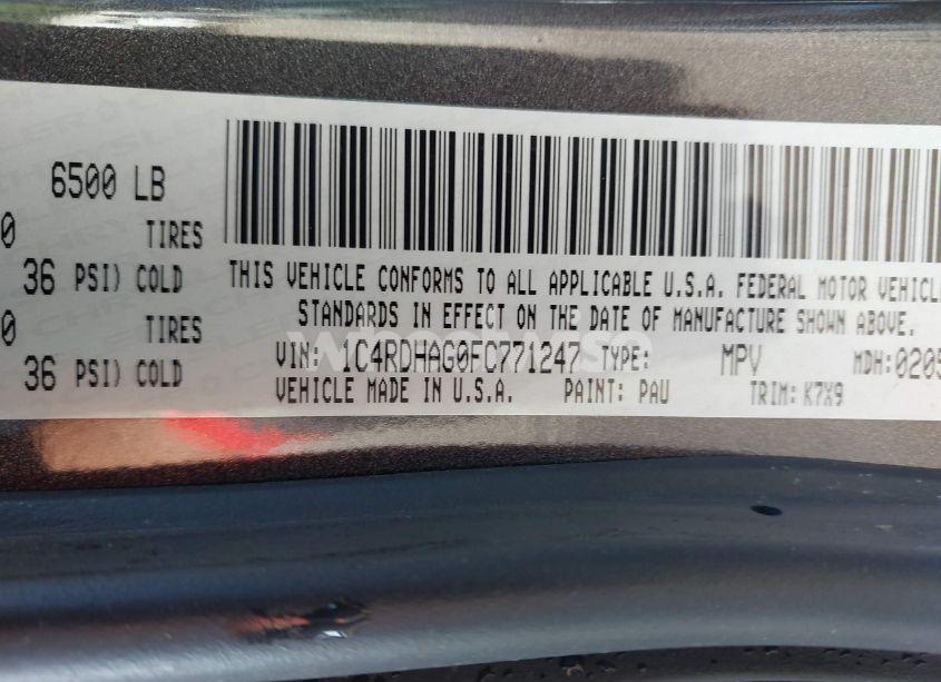 Photo 9 of 2015 Dodge Durango SXT (VIN 1C4RDHAG0FC771247)