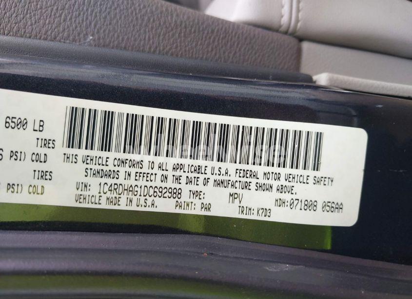 Photo 9 of 2013 Dodge Durango SXT (VIN 1C4RDHAG1DC692988)