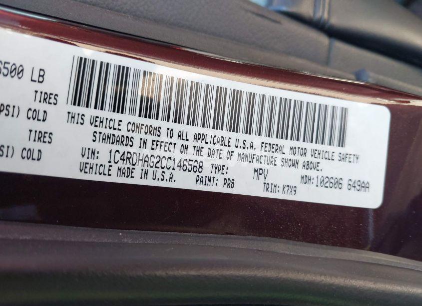 Photo 9 of 2012 Dodge Durango SXT (VIN 1C4RDHAG2CC146568)