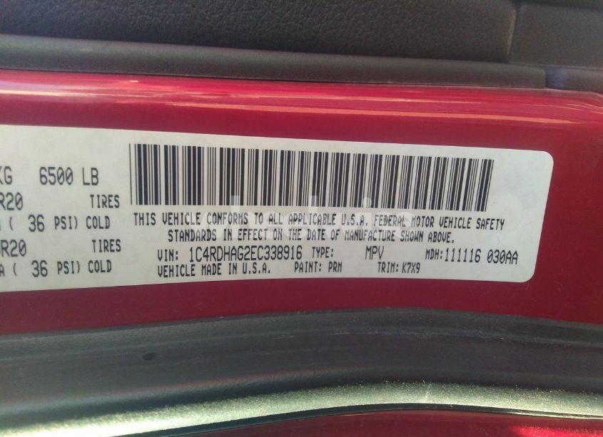 Photo 9 of 2014 Dodge Durango SXT (VIN 1C4RDHAG2EC338916)