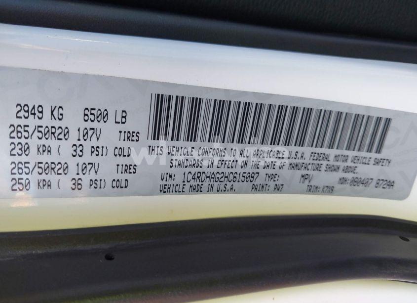 Photo 9 of 2017 Dodge Durango SXT RWD (VIN 1C4RDHAG2HC615097)