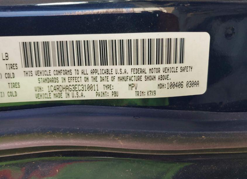 Photo 9 of 2014 Dodge Durango SXT (VIN 1C4RDHAG3EC310011)