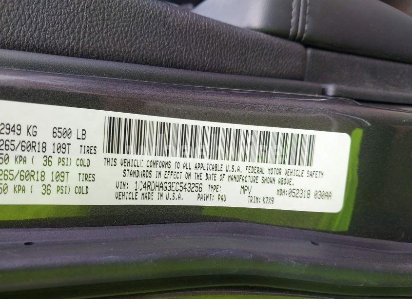 Photo 9 of 2014 Dodge Durango SXT (VIN 1C4RDHAG3EC543256)