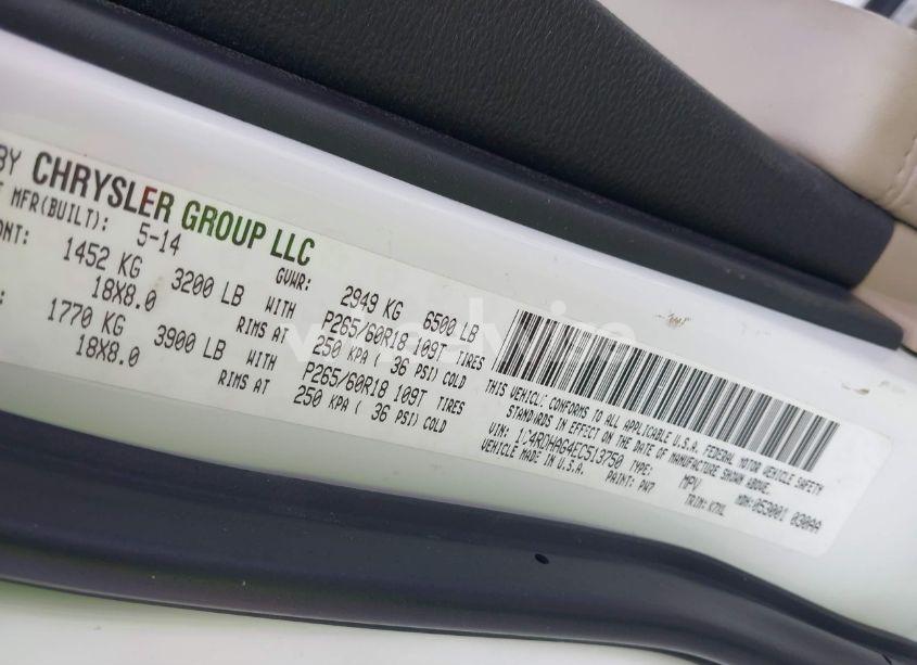 Photo 9 of 2014 Dodge Durango SXT (VIN 1C4RDHAG4EC513750)