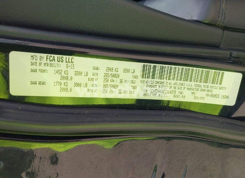 Photo 9 of 2015 Dodge Durango SXT (VIN 1C4RDHAG4FC904379)