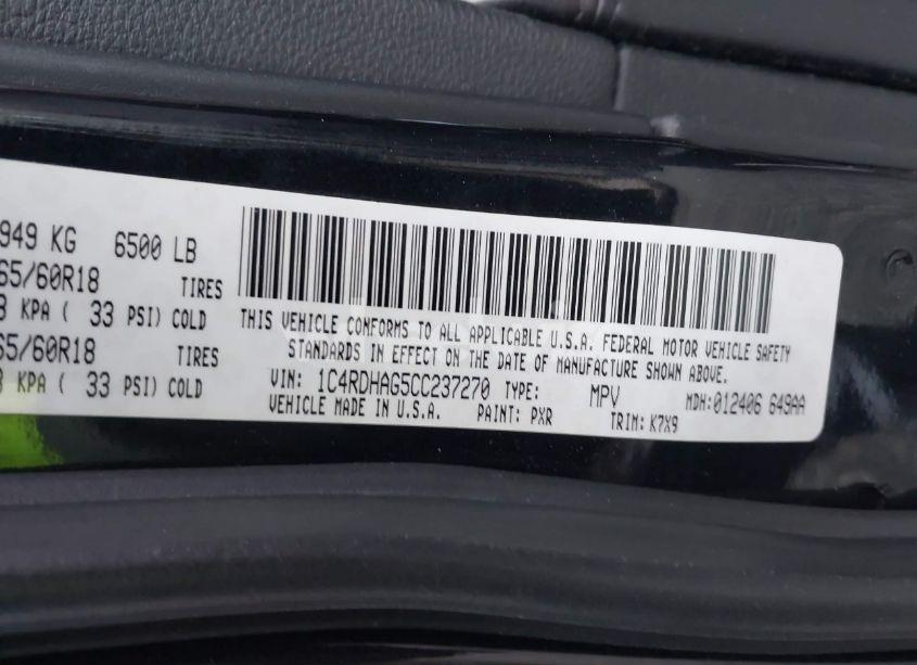 Photo 9 of 2012 Dodge Durango SXT (VIN 1C4RDHAG5CC237270)