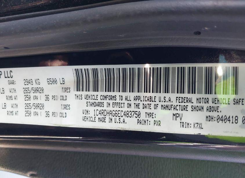 Photo 9 of 2014 Dodge Durango SXT (VIN 1C4RDHAG6EC483750)