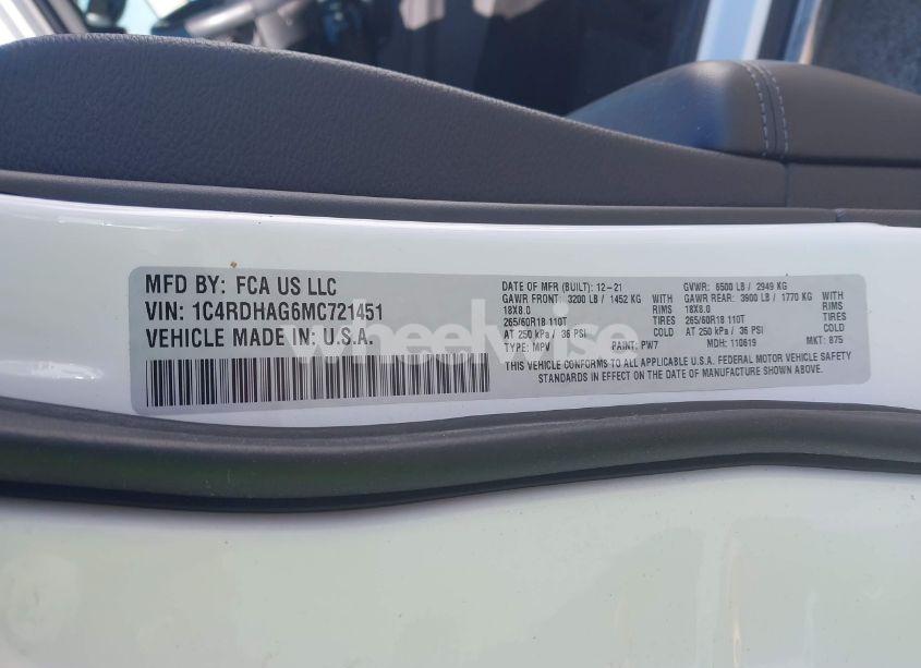 Photo 9 of 2021 Dodge Durango SXT RWD (VIN 1C4RDHAG6MC721451)