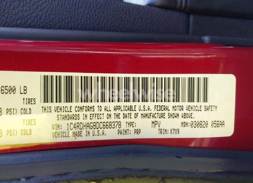 Photo 9 of 2013 Dodge Durango SXT (VIN 1C4RDHAG8DC668378)