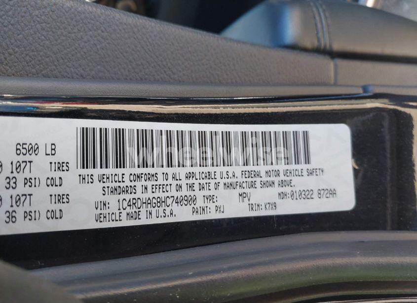 Photo 9 of 2017 Dodge Durango SXT RWD (VIN 1C4RDHAG8HC740900)