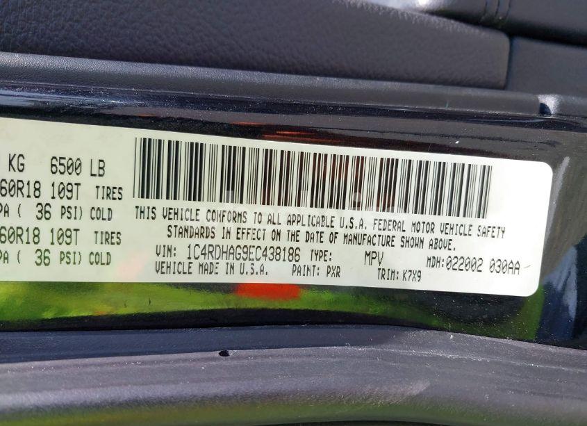 Photo 9 of 2014 Dodge Durango SXT (VIN 1C4RDHAG9EC438186)