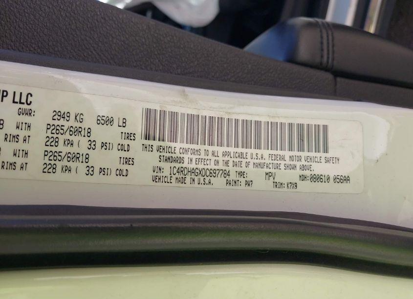 Photo 9 of 2013 Dodge Durango SXT (VIN 1C4RDHAGXDC697784)