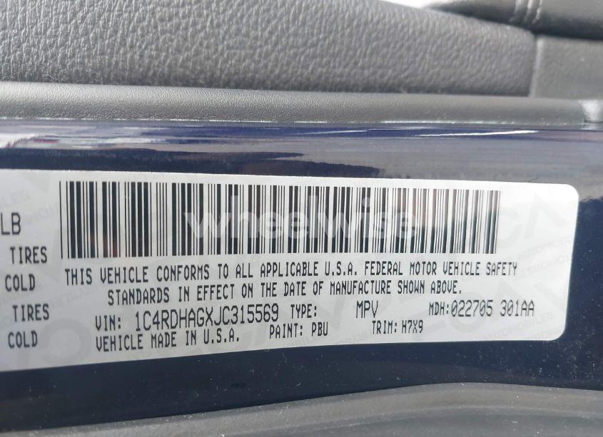 Photo 9 of 2018 Dodge Durango SXT RWD (VIN 1C4RDHAGXJC315569)