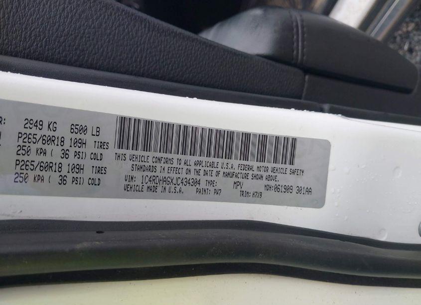 Photo 9 of 2018 Dodge Durango SXT RWD (VIN 1C4RDHAGXJC434304)