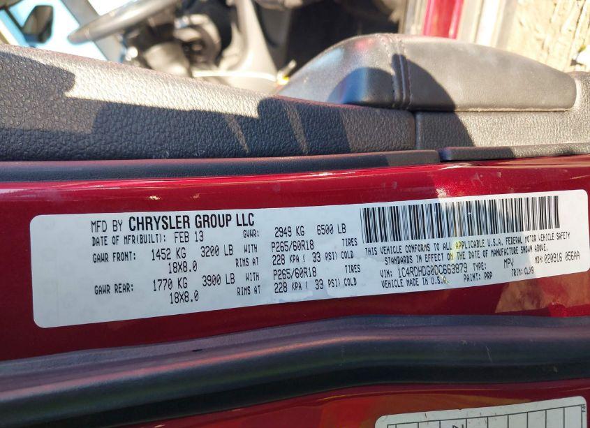 Photo 9 of 2013 Dodge Durango CREW (VIN 1C4RDHDG0DC663879)