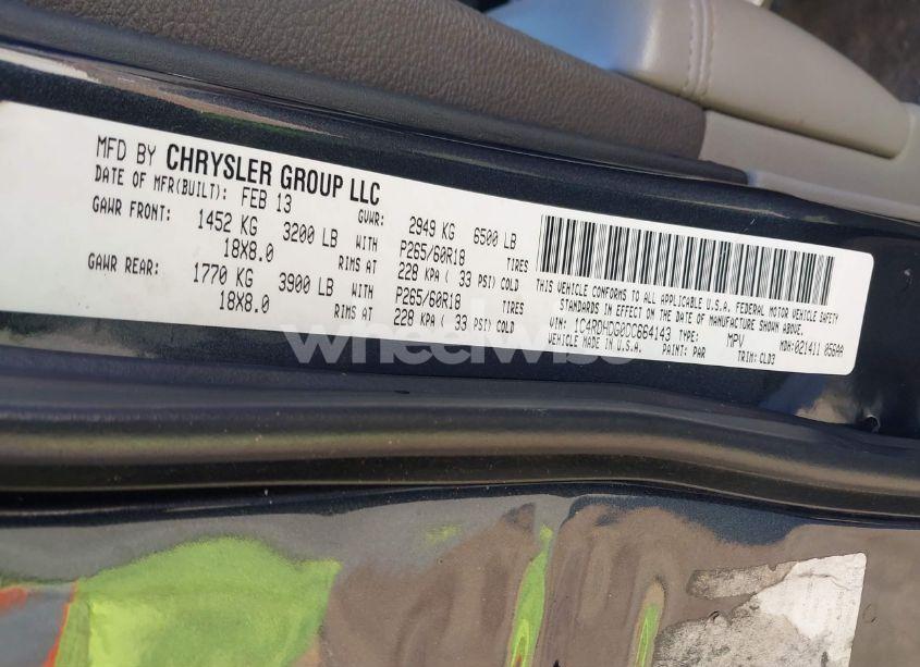 Photo 9 of 2013 Dodge Durango CREW (VIN 1C4RDHDG0DC664143)