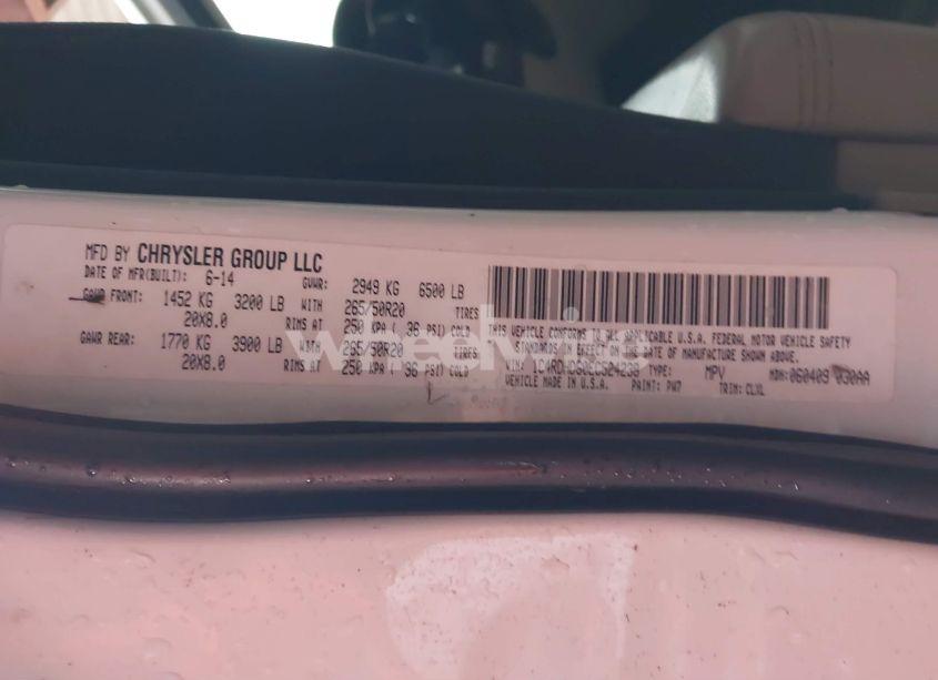 Photo 9 of 2014 Dodge Durango LIMITED (VIN 1C4RDHDG0EC524238)