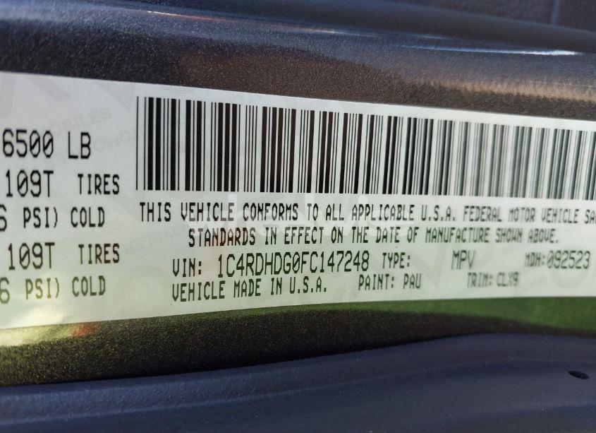 Photo 9 of 2015 Dodge Durango LIMITED (VIN 1C4RDHDG0FC147248)