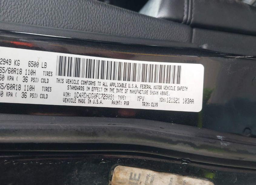 Photo 9 of 2015 Dodge Durango LIMITED (VIN 1C4RDHDG0FC729091)