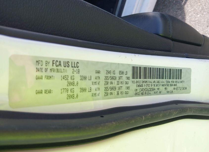 Photo 9 of 2018 Dodge Durango GT RWD (VIN 1C4RDHDG0JC323644)