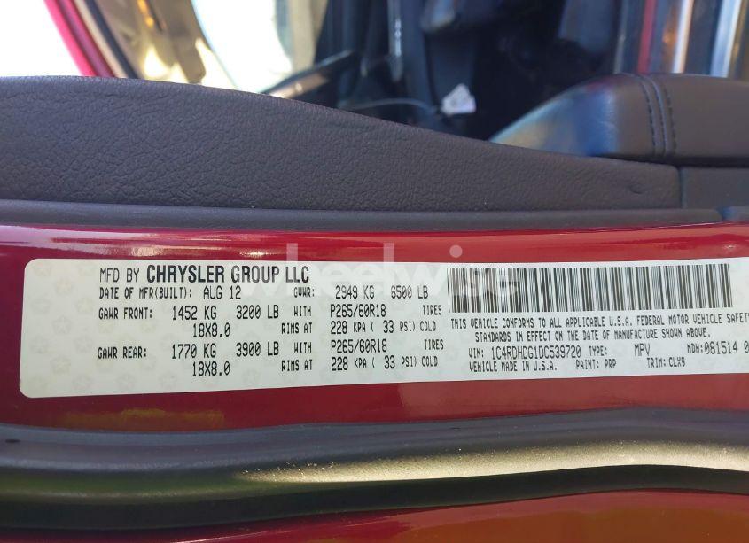 Photo 9 of 2013 Dodge Durango CREW (VIN 1C4RDHDG1DC539720)