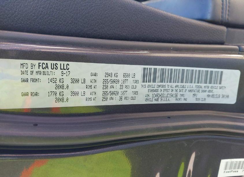 Photo 9 of 2018 Dodge Durango GT RWD (VIN 1C4RDHDG1JC154136)