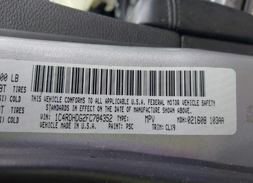 Photo 9 of 2015 Dodge Durango LIMITED (VIN 1C4RDHDG2FC784352)