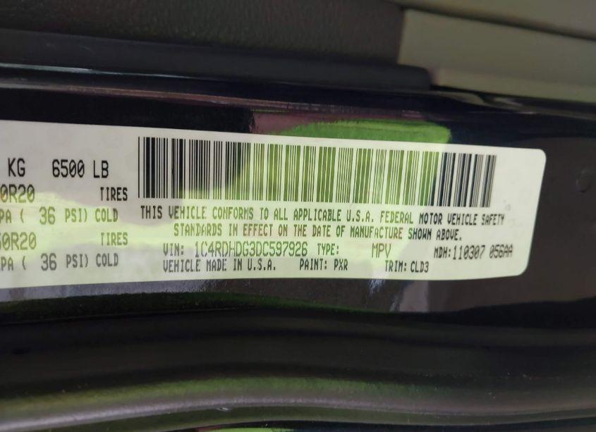 Photo 9 of 2013 Dodge Durango CREW (VIN 1C4RDHDG3DC597926)